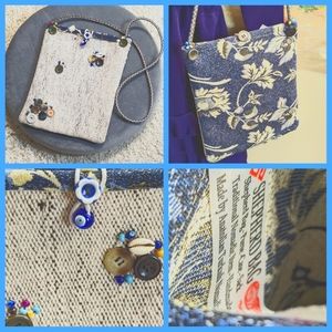 Turkish Sheppard evil eye crossbody bag new & handmade 8"x10"